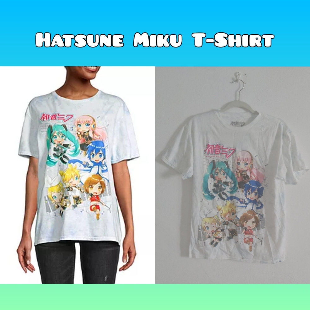 Vocaloid Anime Hatsune Miku Crew Neck T-Shirt